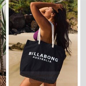 Billabong Australia Society Black Canvas Tote Bag